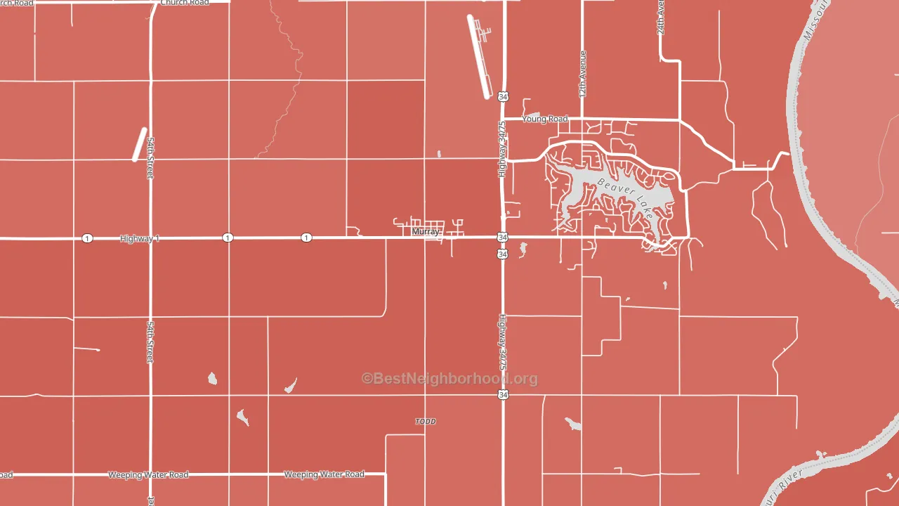 Murray, NE block-group political-lean map