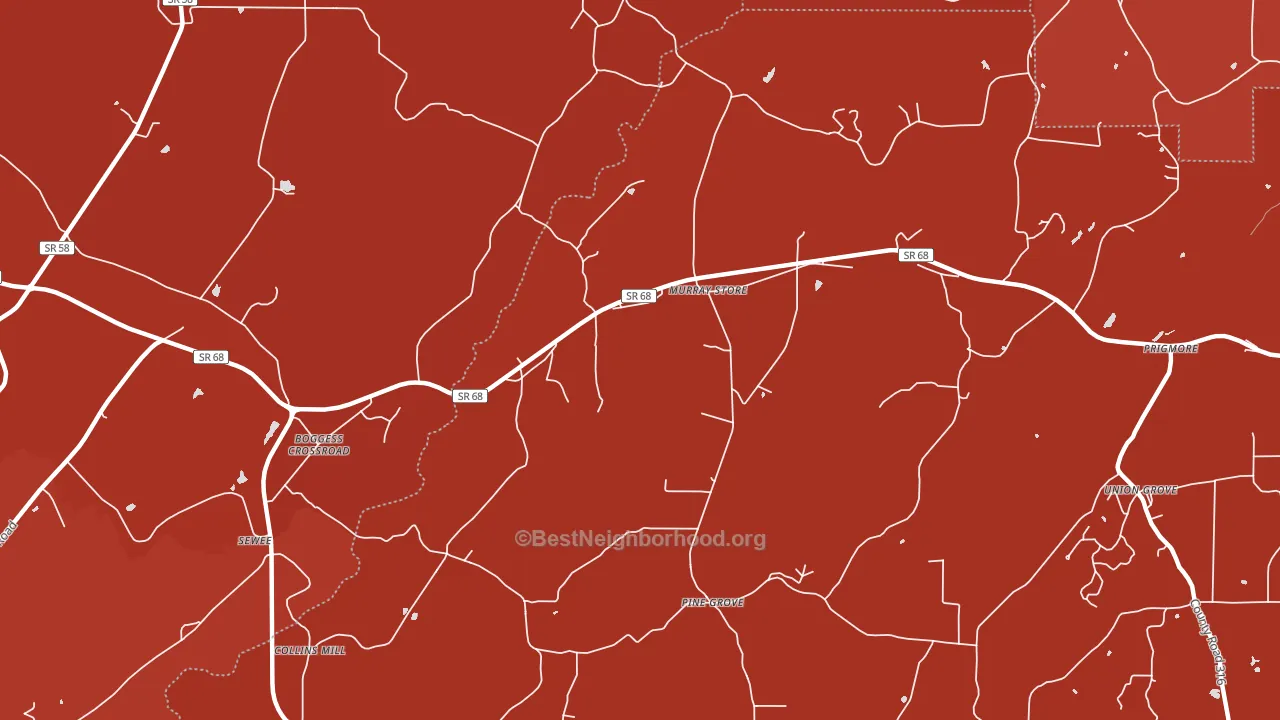 Murray Store, TN block-group political-lean map