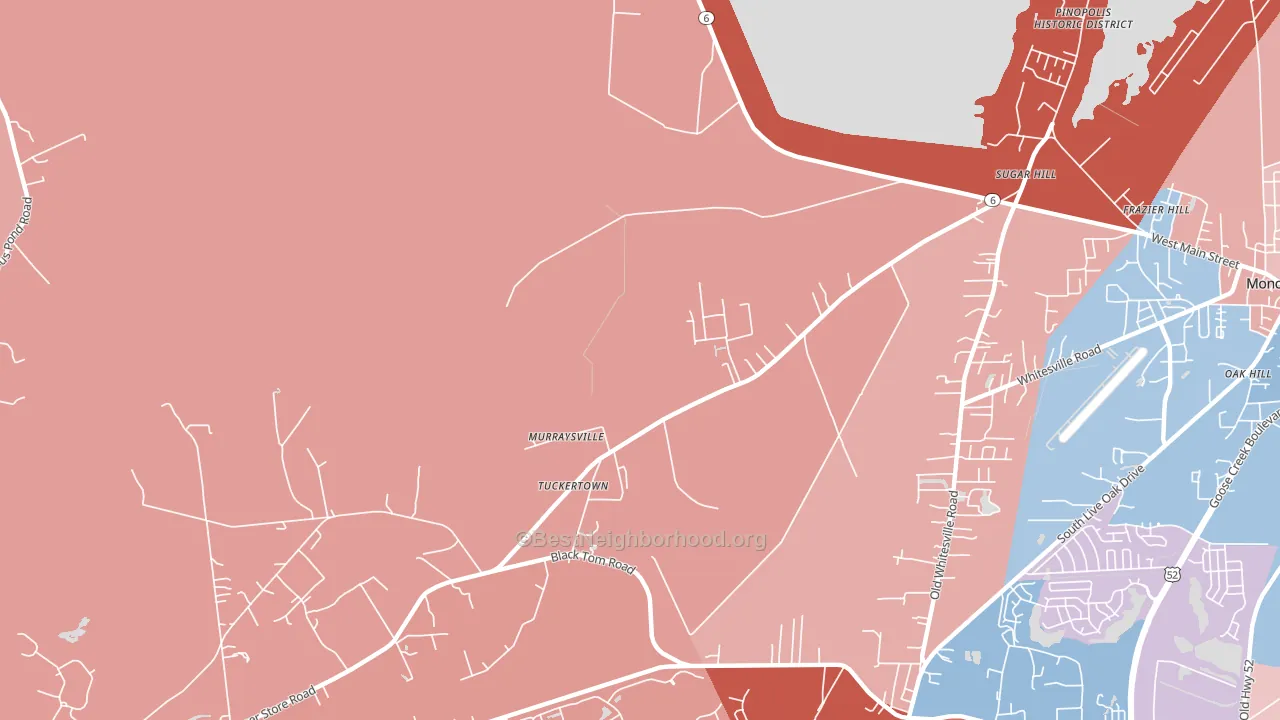 Murraysville, SC block-group political-lean map