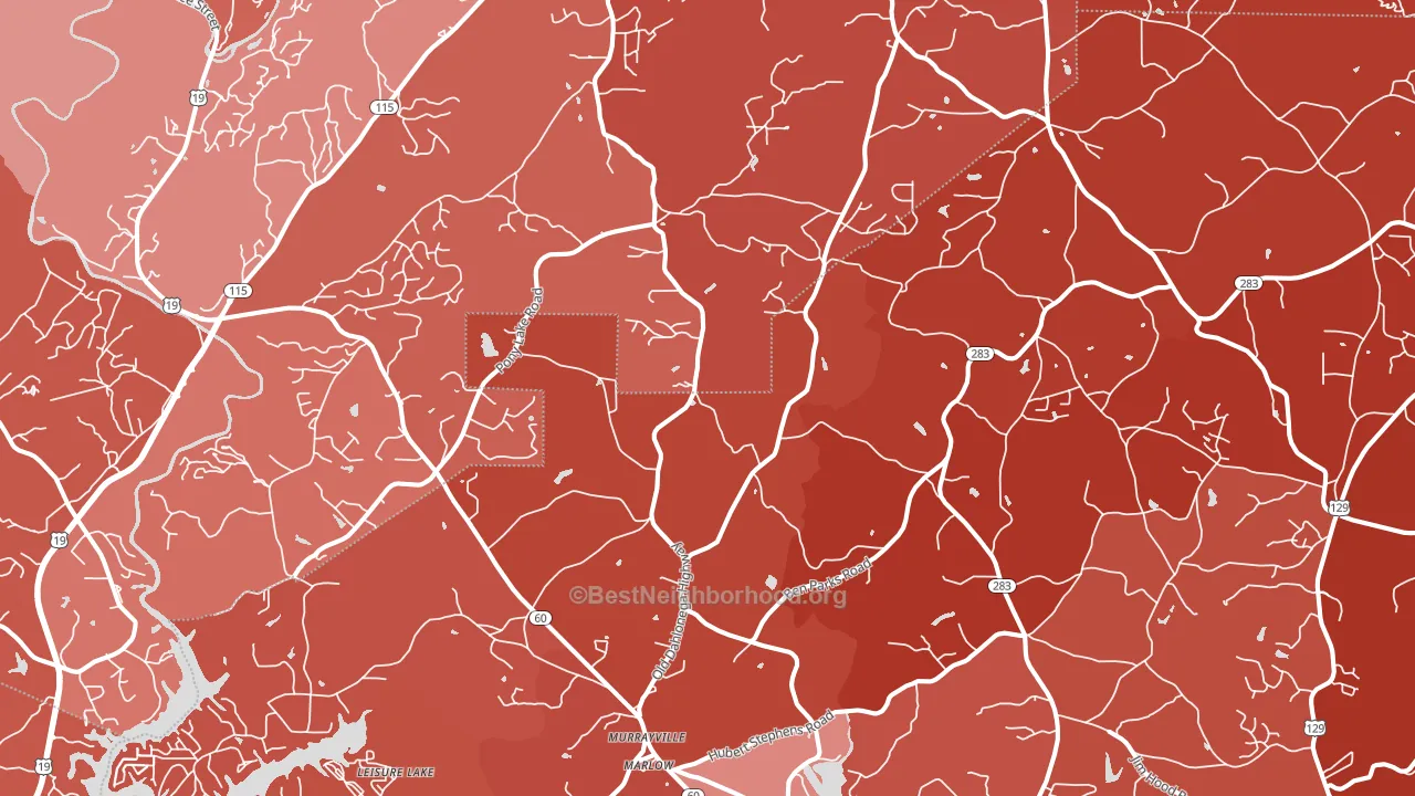 Murrayville, GA block-group political-lean map