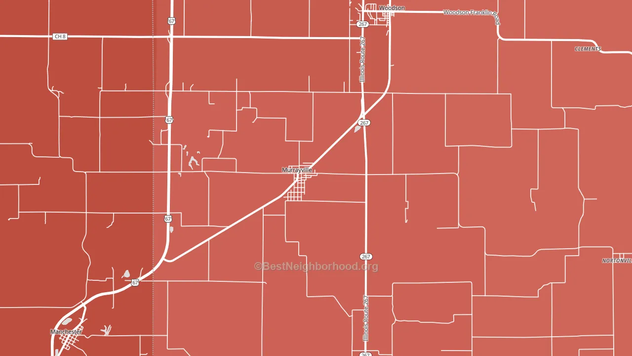 Murrayville, IL block-group political-lean map