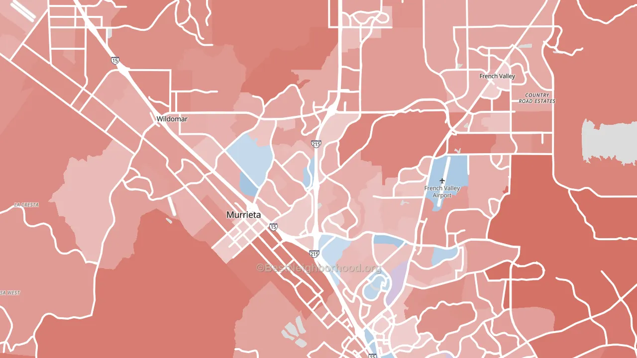 Murrieta, CA block-group political-lean map