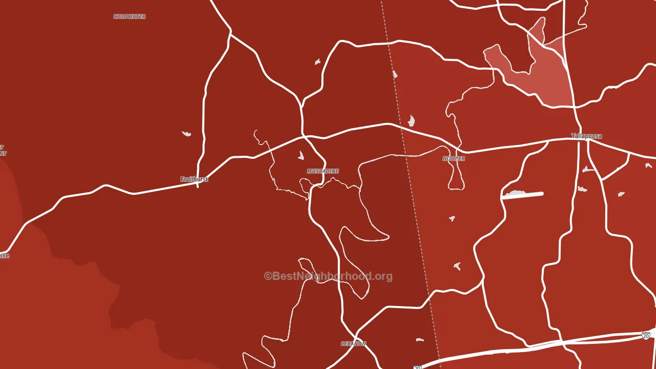 Muscadine, AL block-group political-lean map