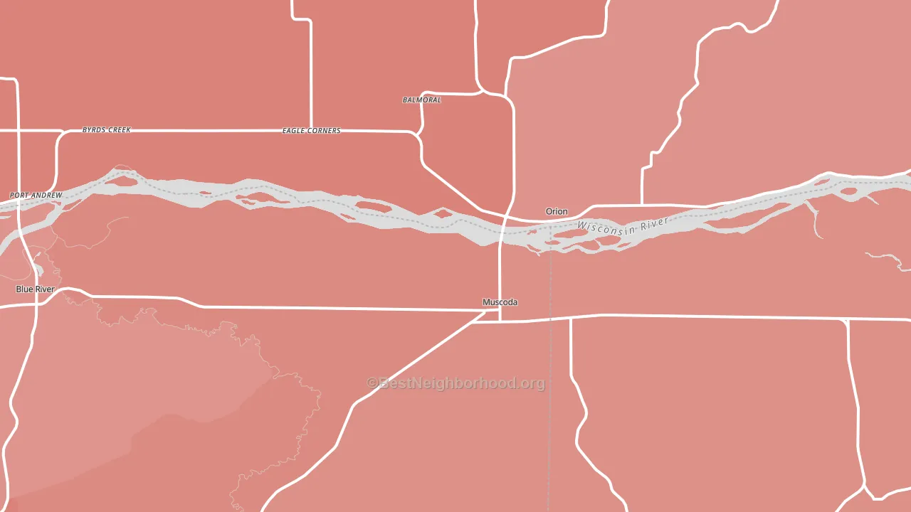 Muscoda, WI block-group political-lean map