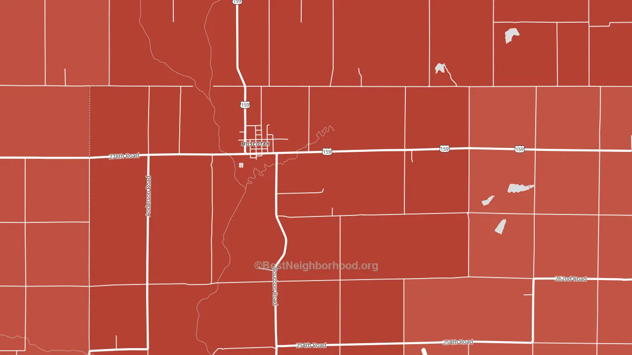 Muscotah, KS block-group political-lean map