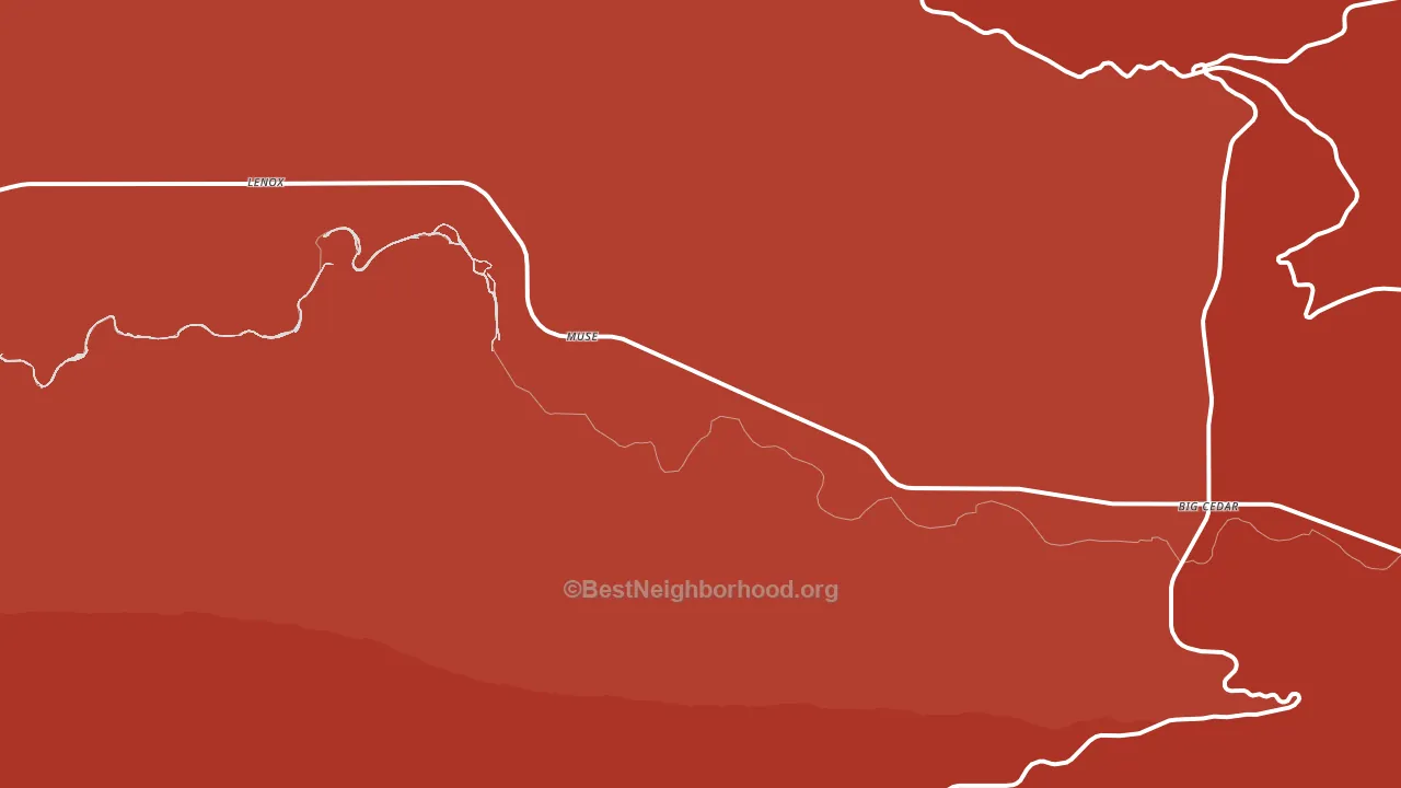 Muse, OK block-group political-lean map