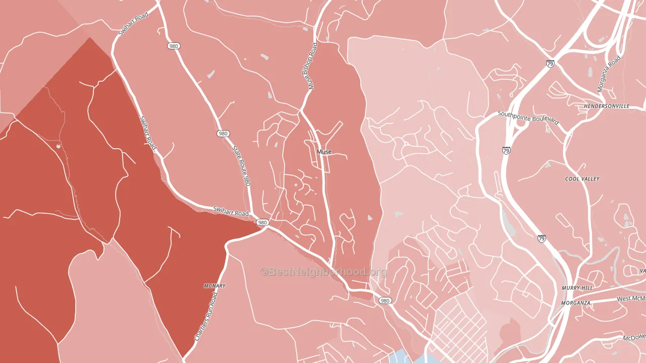 Muse, PA block-group political-lean map