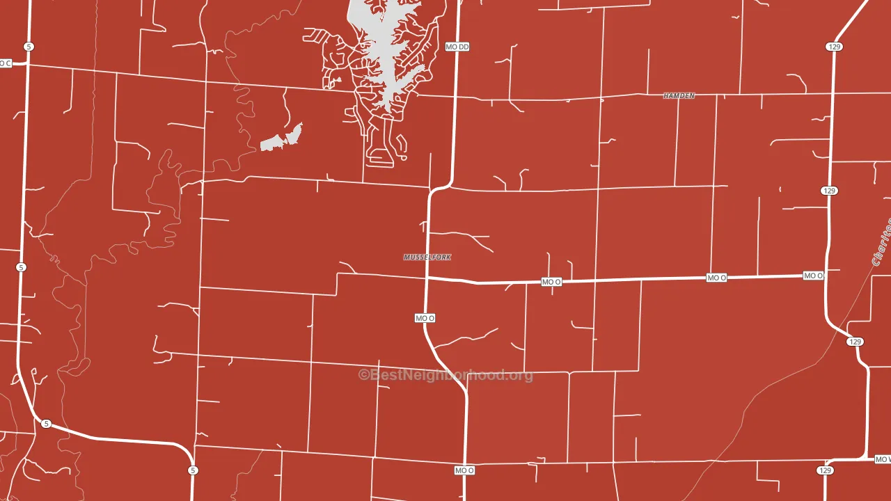 Musselfork, MO block-group political-lean map
