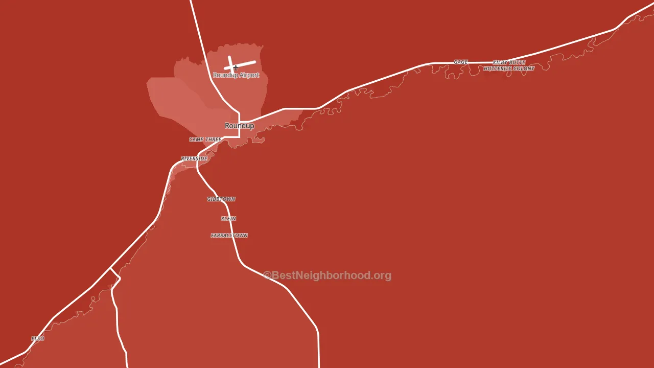 Musselshell County, MT block-group political-lean map