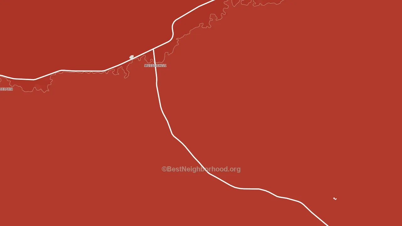 Musselshell, MT block-group political-lean map