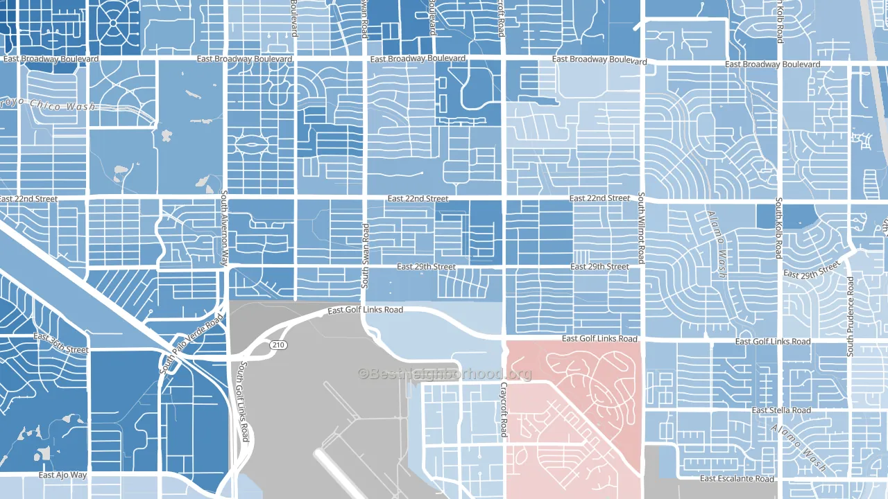 Myers, Tucson, AZ block-group political-lean map