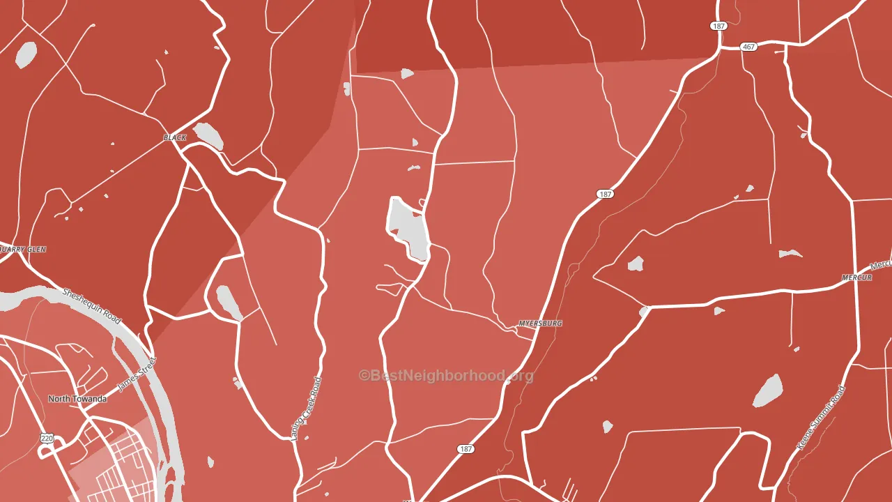 Myersburg, PA block-group political-lean map