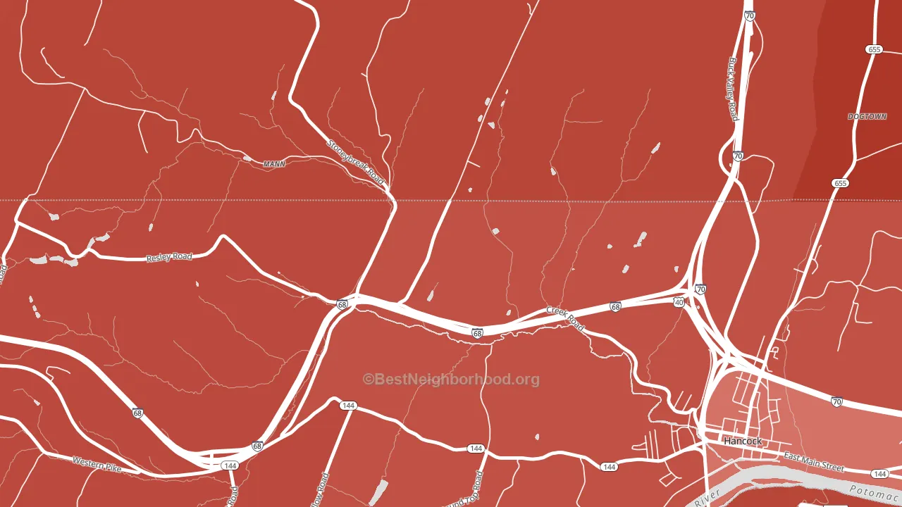 Myersdale, MD block-group political-lean map