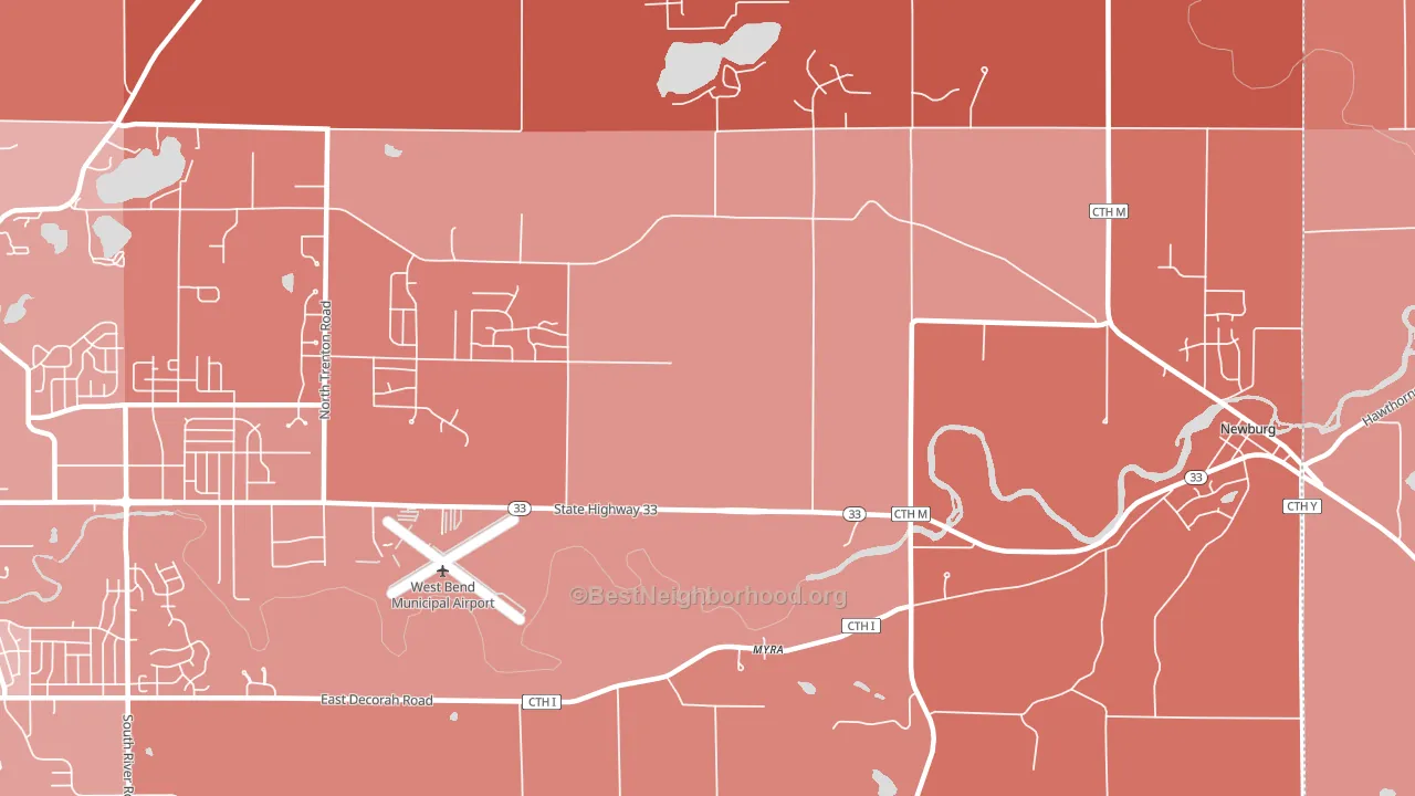 Myra, WI block-group political-lean map