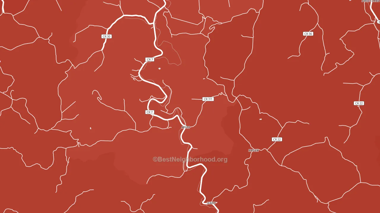 Myra, WV block-group political-lean map