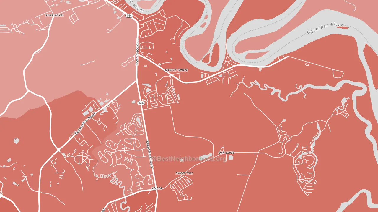 Myrtle Grove, GA block-group political-lean map