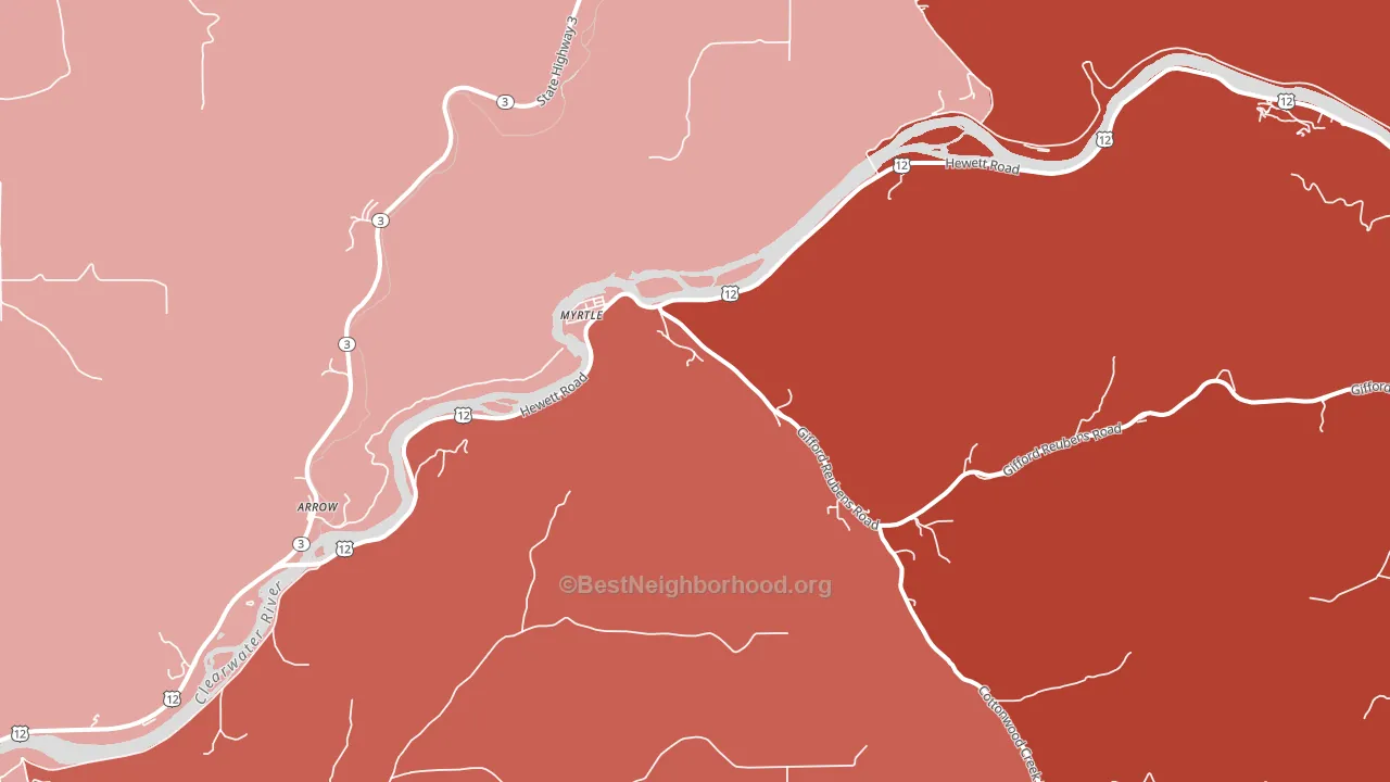 Myrtle, ID block-group political-lean map