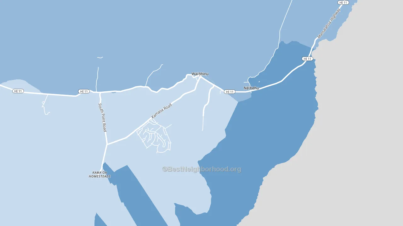 Naalehu, HI block-group political-lean map