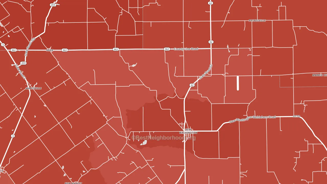 Nabb, IN block-group political-lean map