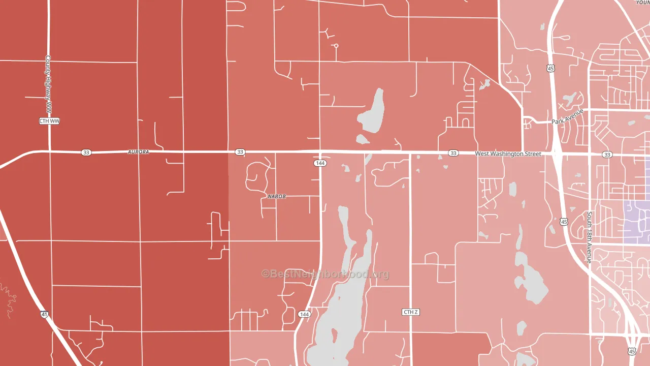 Nabob, WI block-group political-lean map