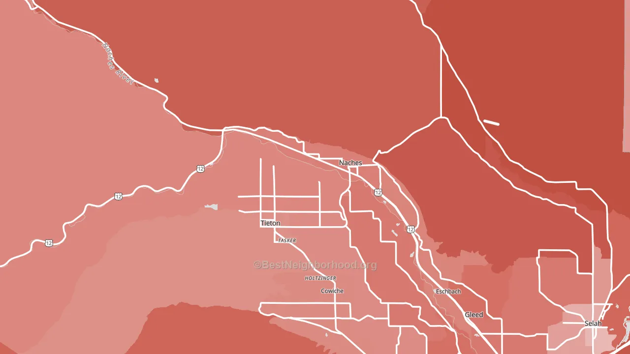 Naches, WA block-group political-lean map
