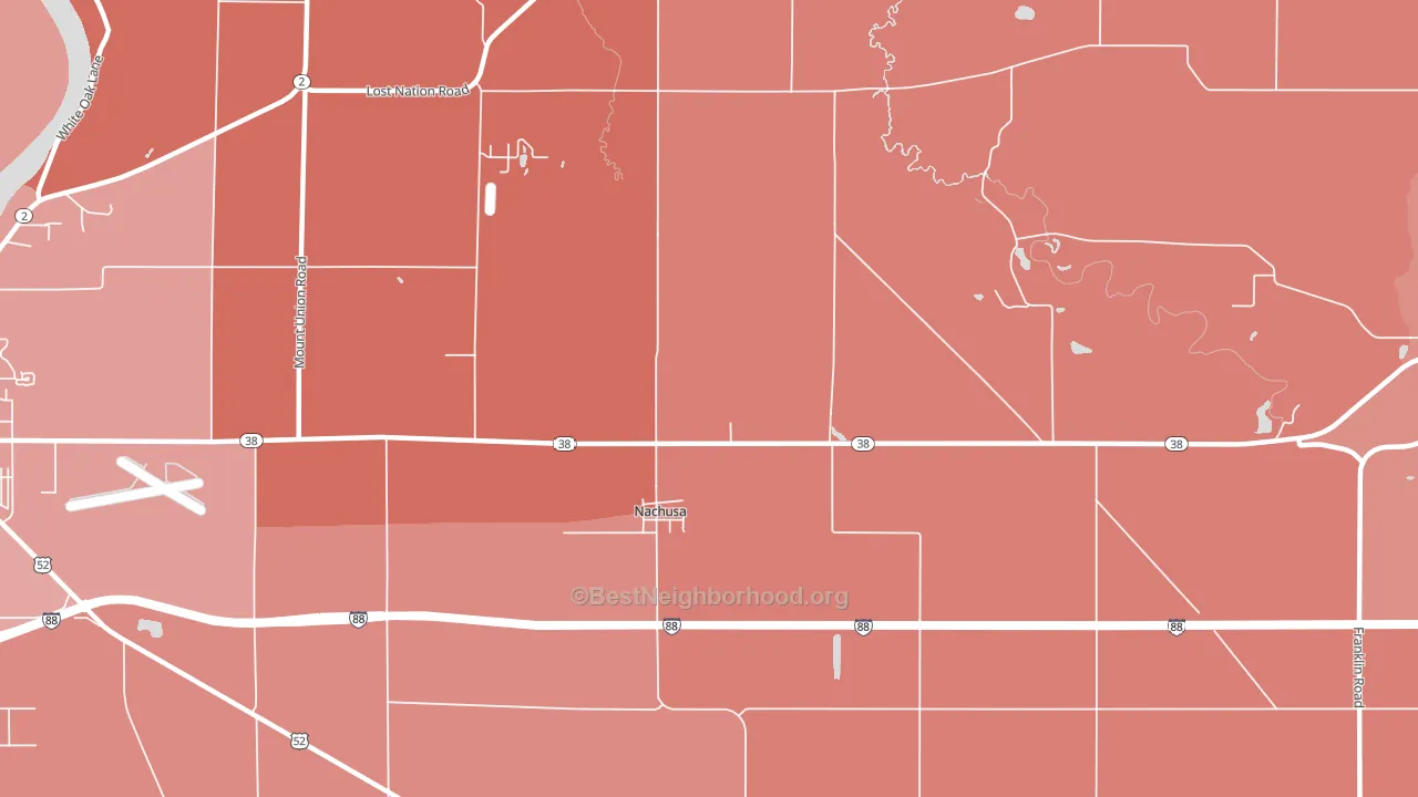 Nachusa, IL block-group political-lean map