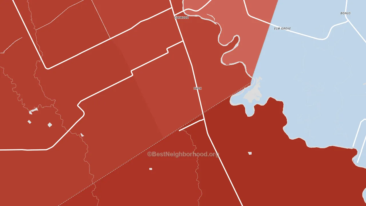 Nada, TX block-group political-lean map