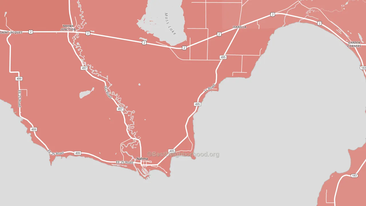 Nahma, MI block-group political-lean map