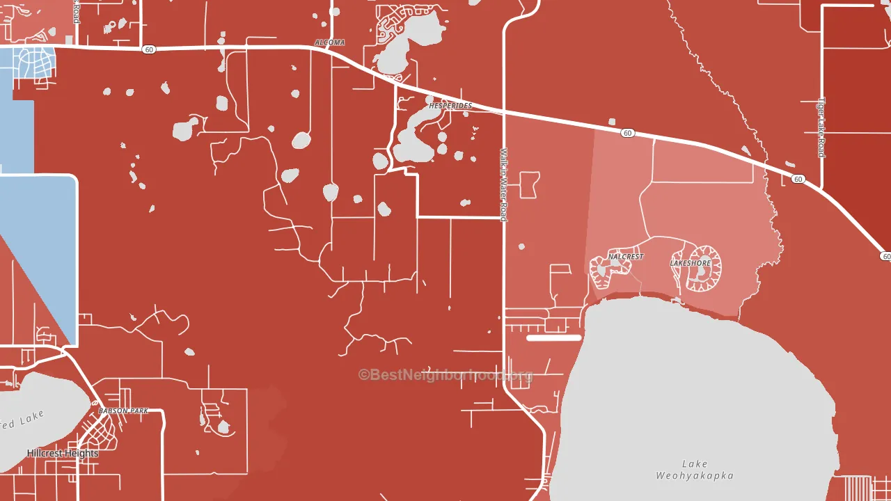 Nalcrest, FL block-group political-lean map