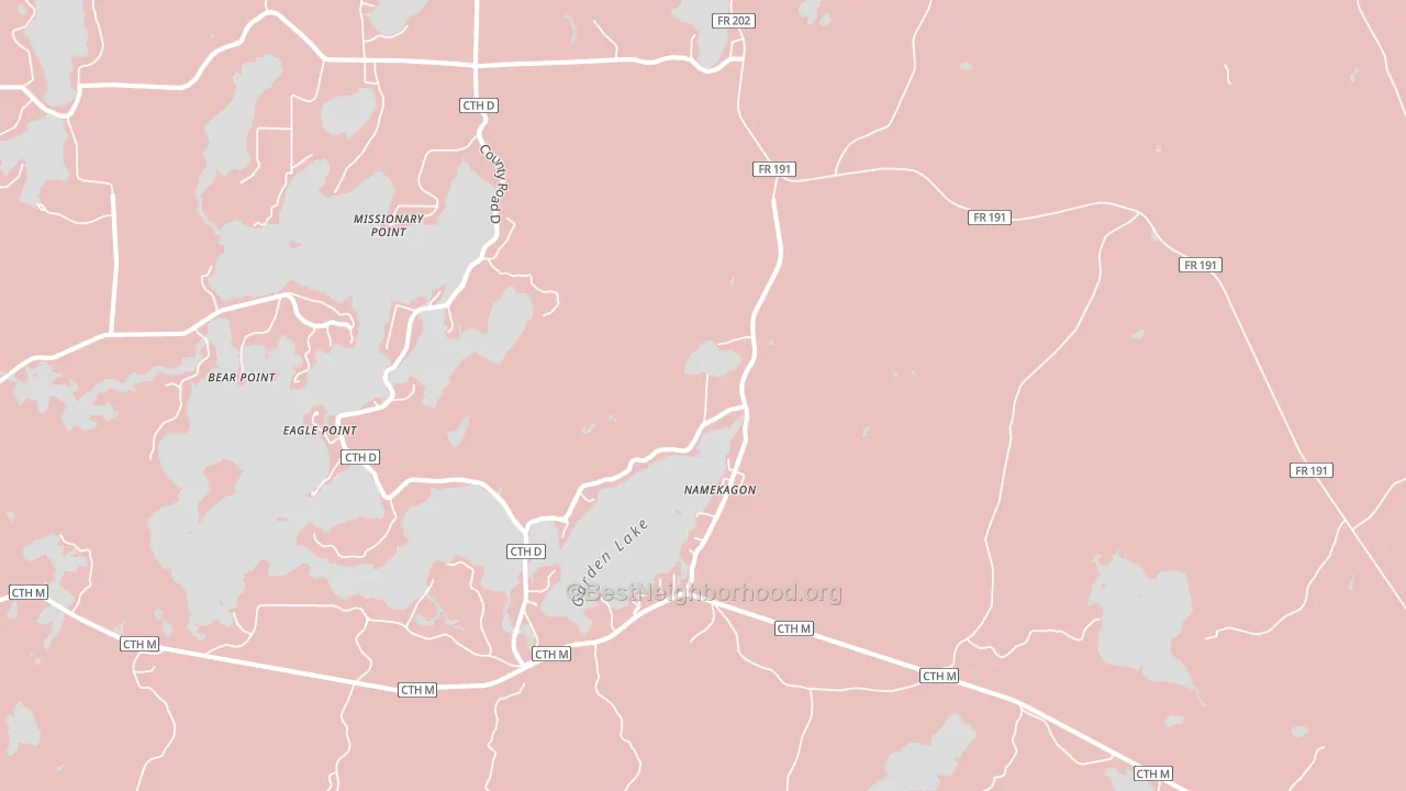 Namekagon, WI block-group political-lean map