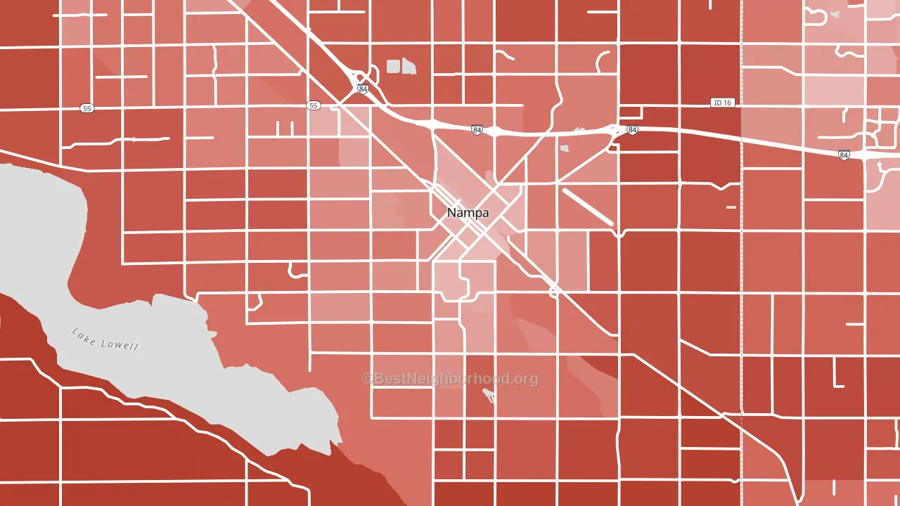 Nampa, ID block-group political-lean map