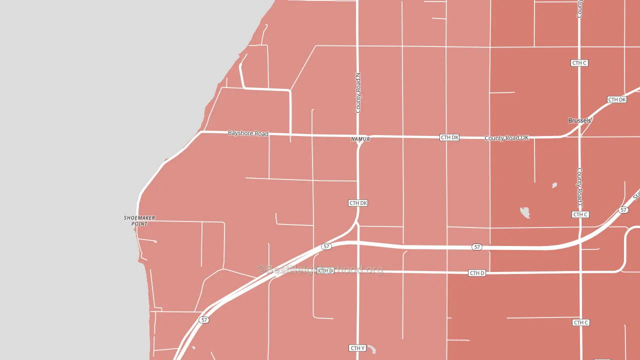 Namur, WI block-group political-lean map