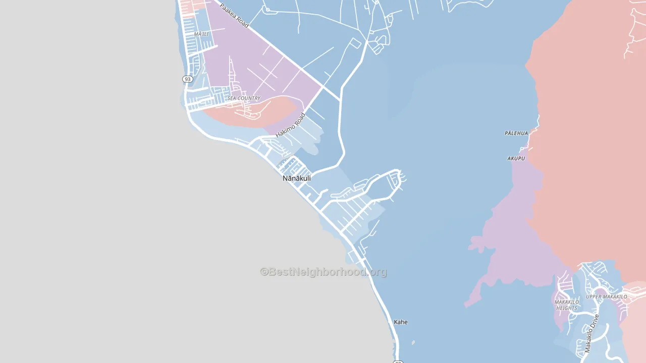 Nanakuli, HI block-group political-lean map