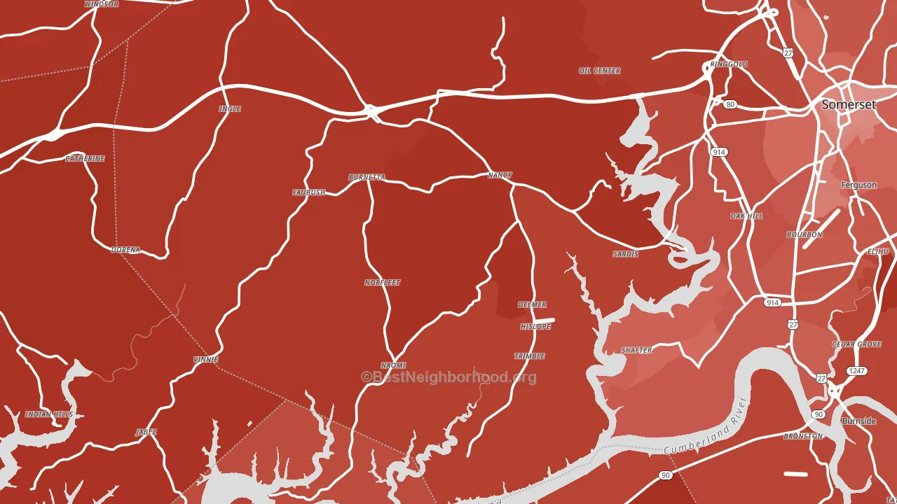 Nancy, KY block-group political-lean map