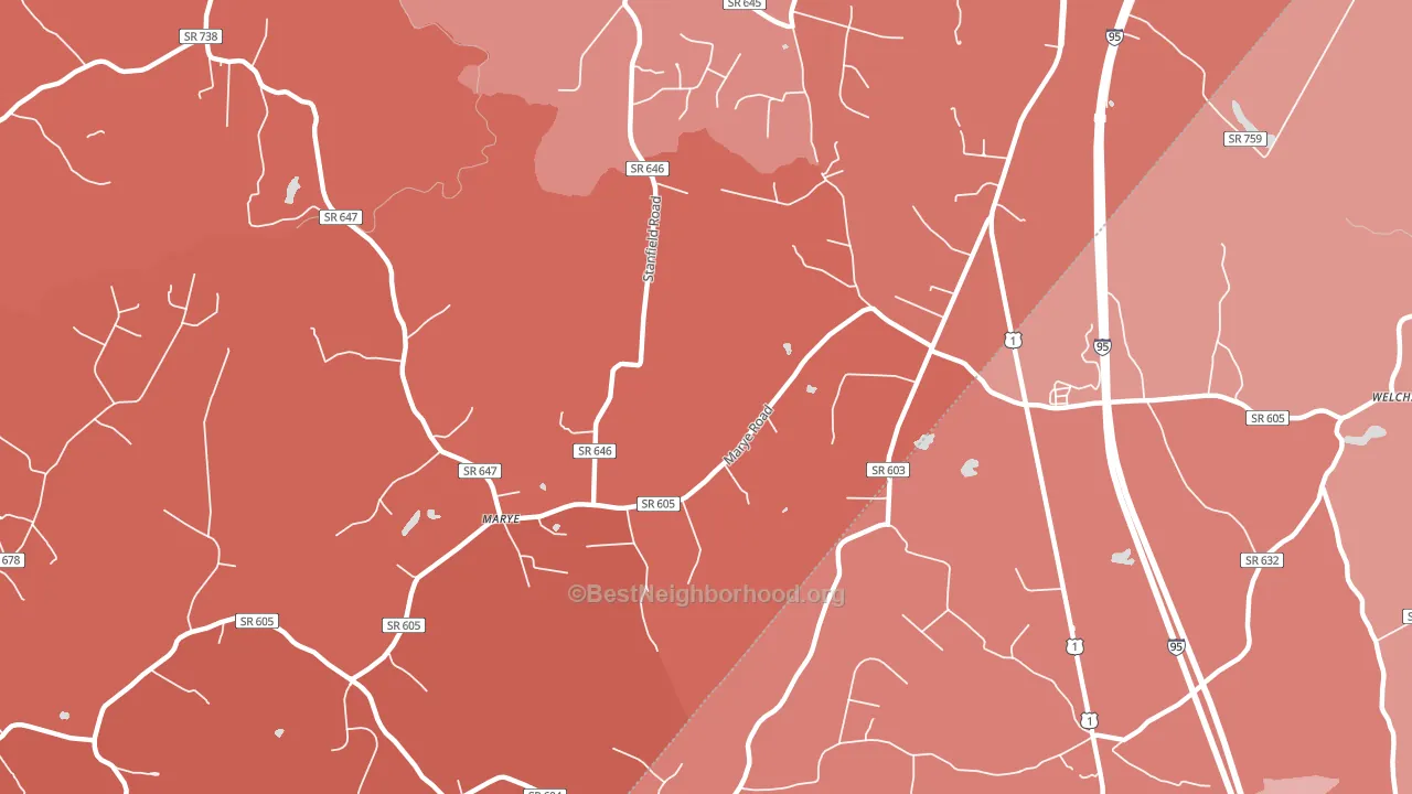 Nancy Wrights Corner, VA block-group political-lean map