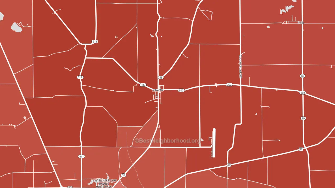 Nankin, OH block-group political-lean map