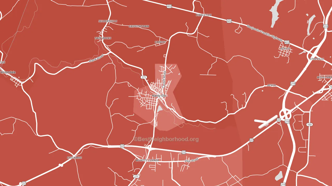 Nanty-Glo, PA block-group political-lean map