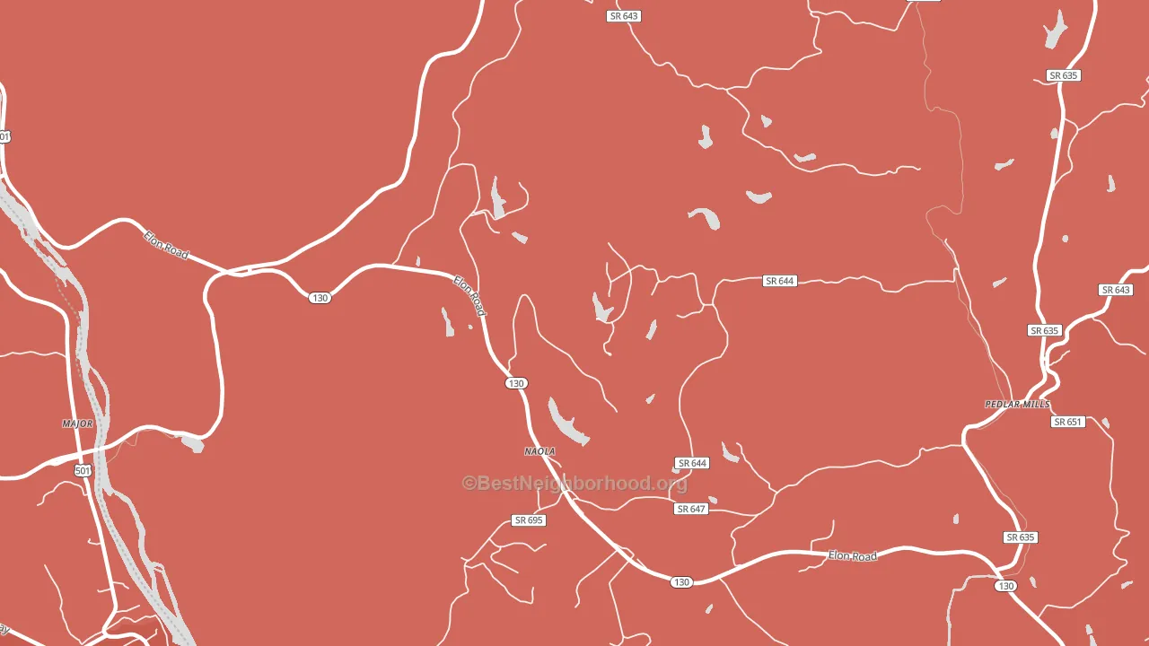 Naola, VA block-group political-lean map
