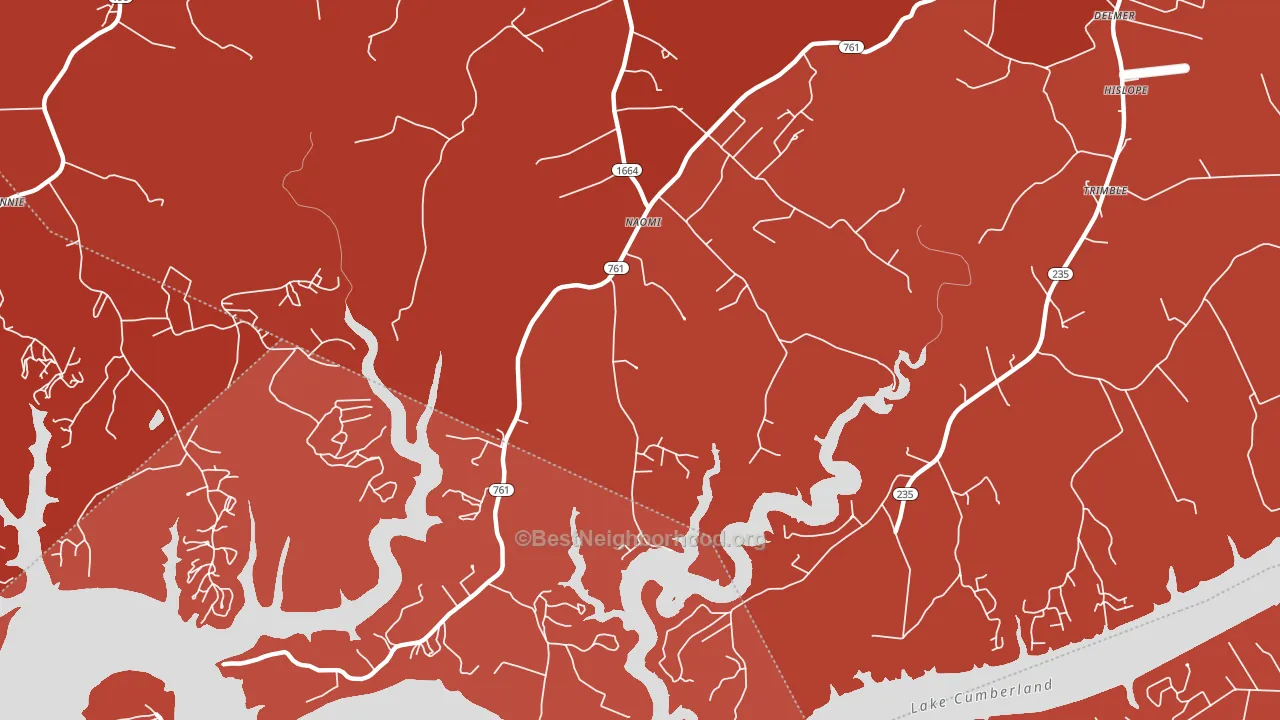 Naomi, KY block-group political-lean map