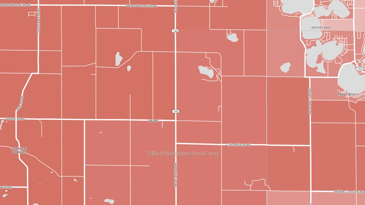 Naomi, MI block-group political-lean map