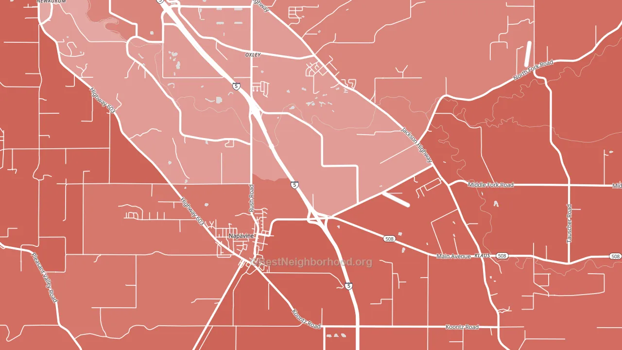 Napavine, WA block-group political-lean map