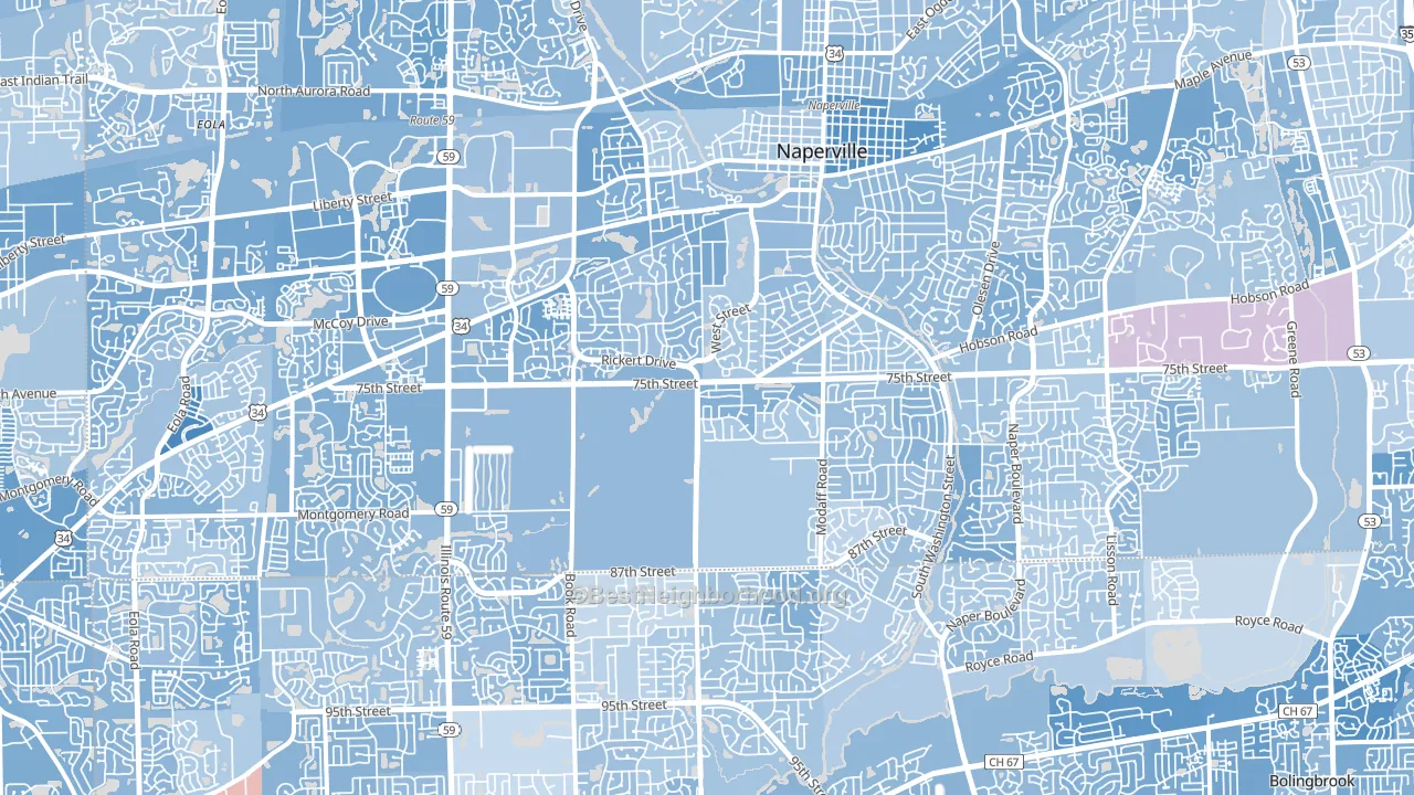 Naperville, IL block-group political-lean map
