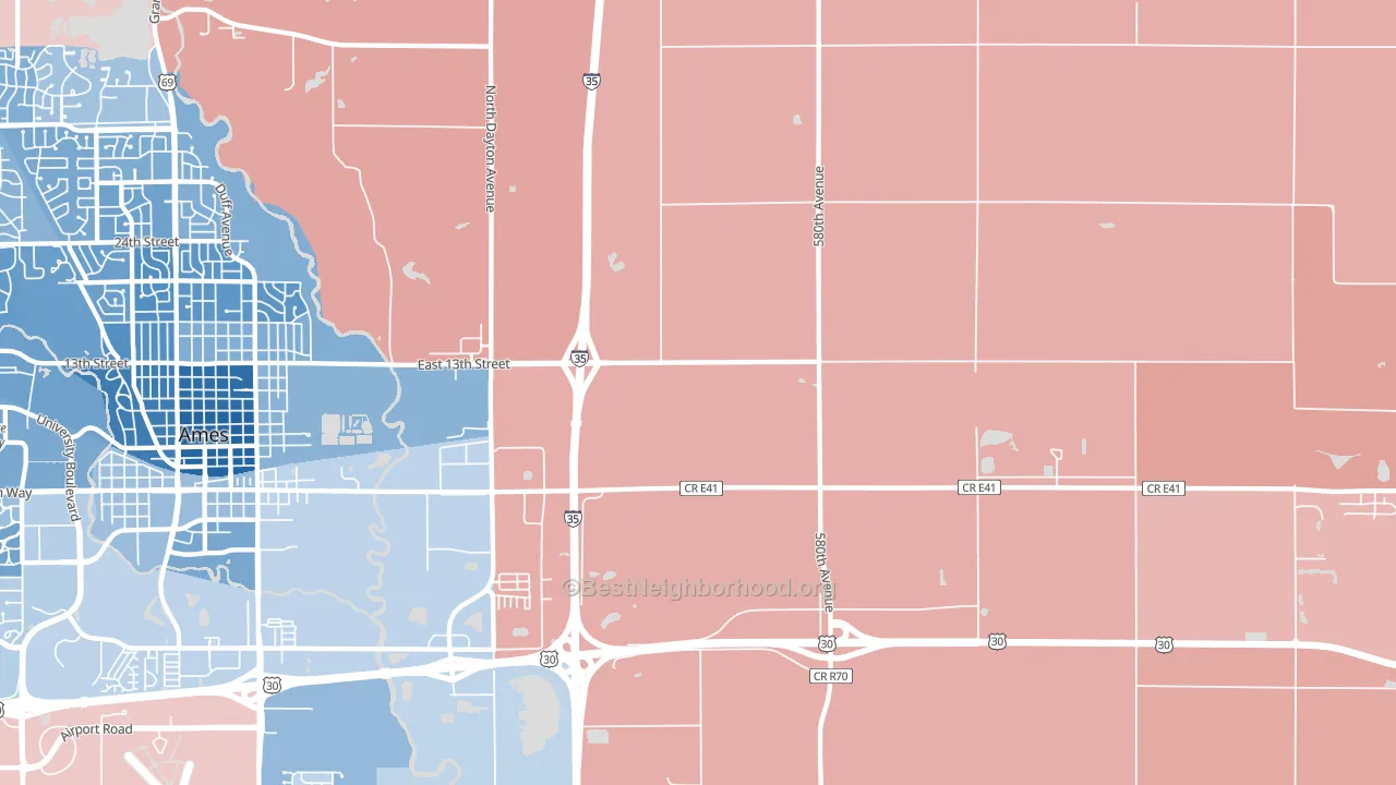 Napier, IA block-group political-lean map