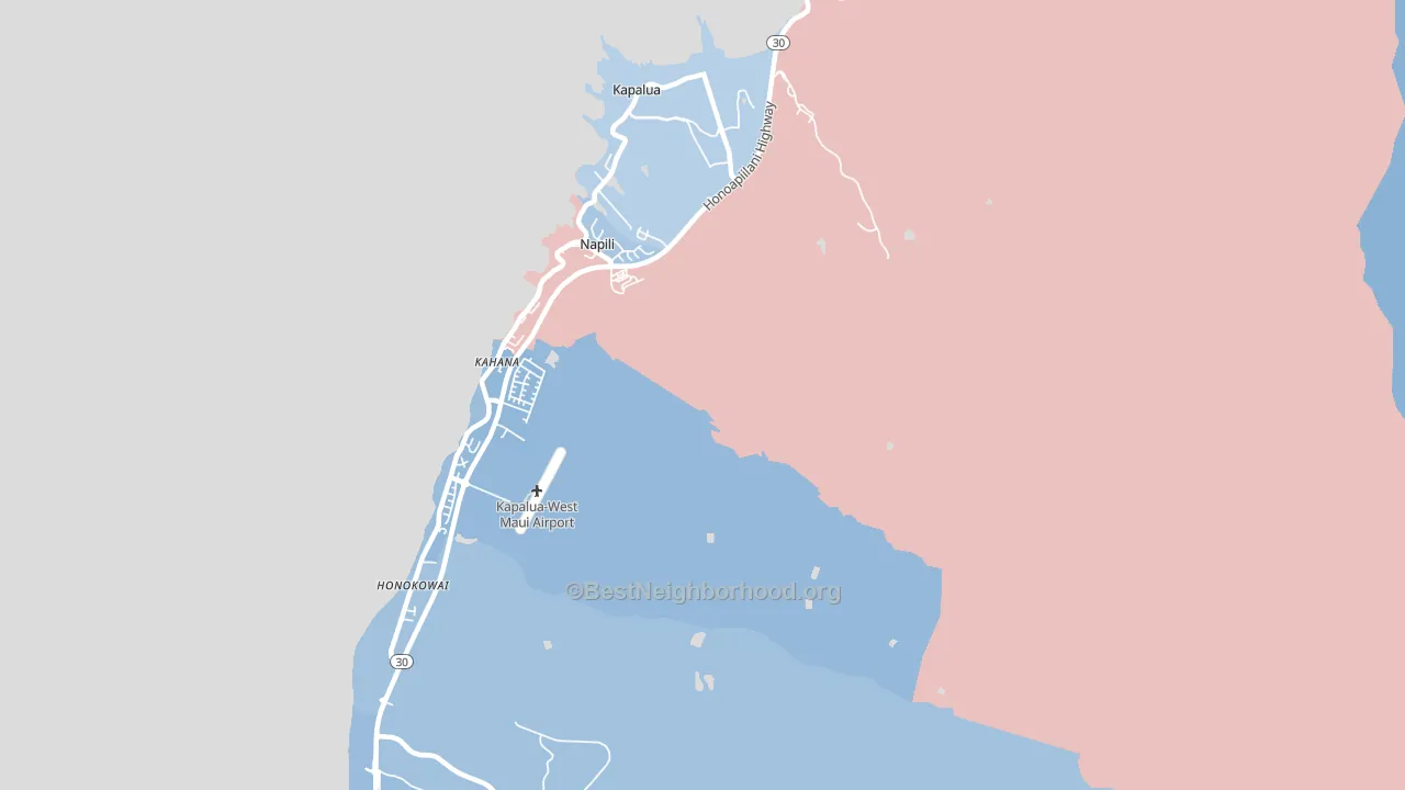 Napili, HI block-group political-lean map