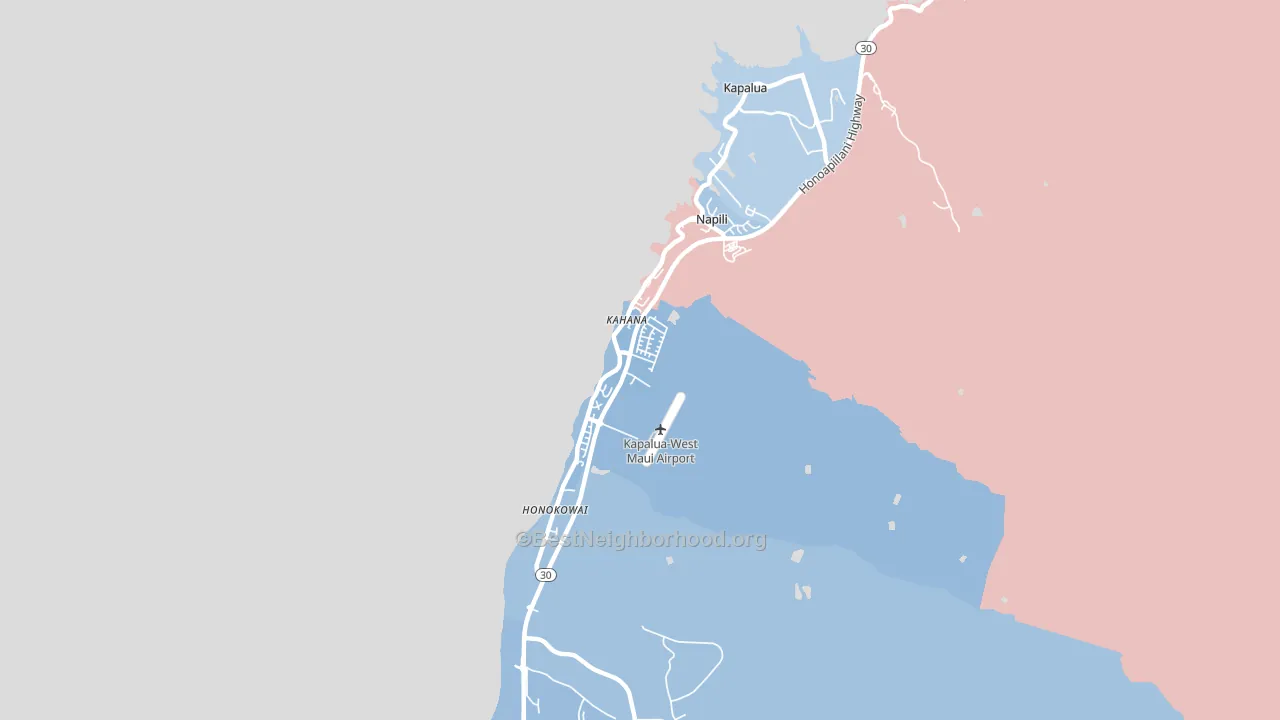 Napili-Honokowai, Lahaina, HI block-group political-lean map