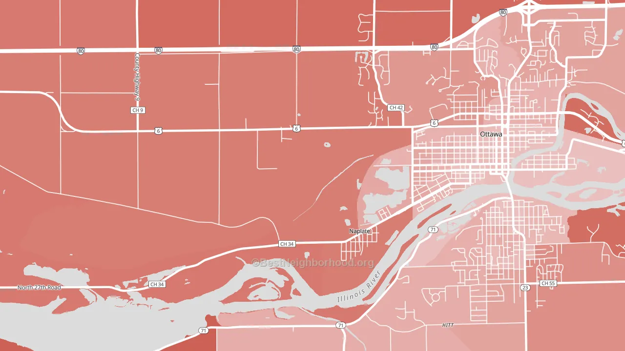 Naplate, IL block-group political-lean map