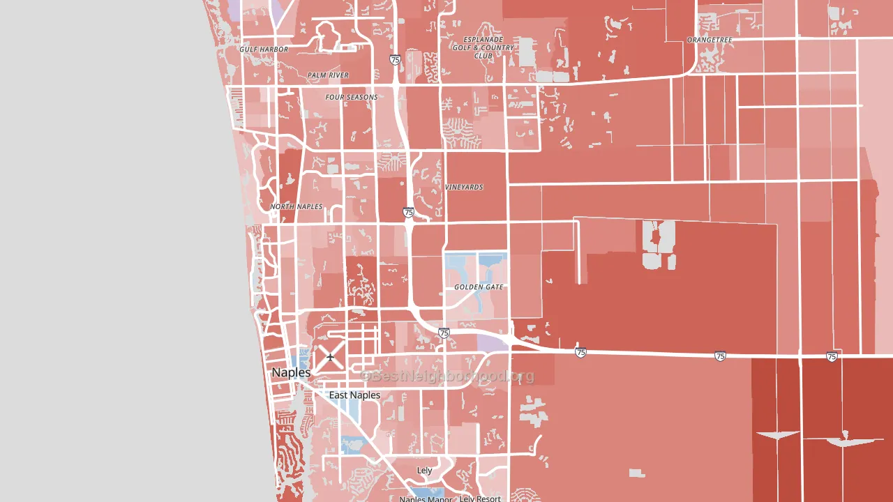 Naples, FL block-group political-lean map