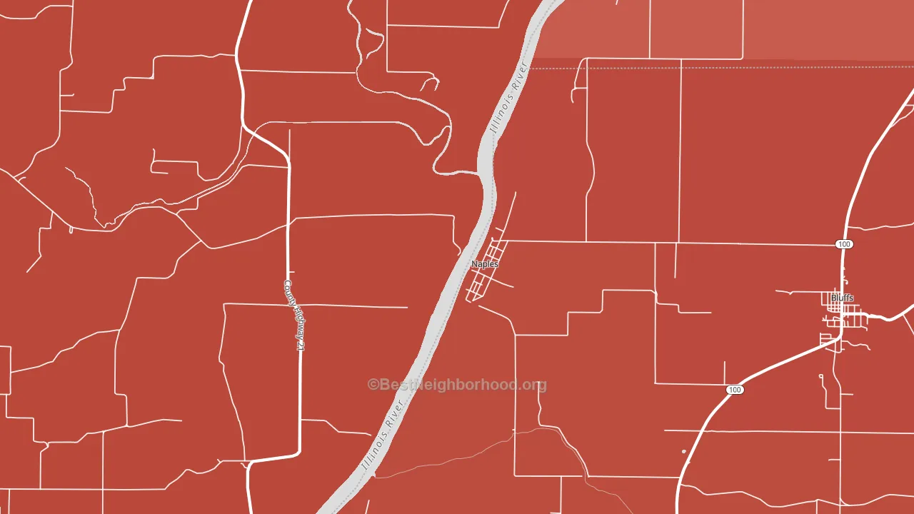 Naples, IL block-group political-lean map