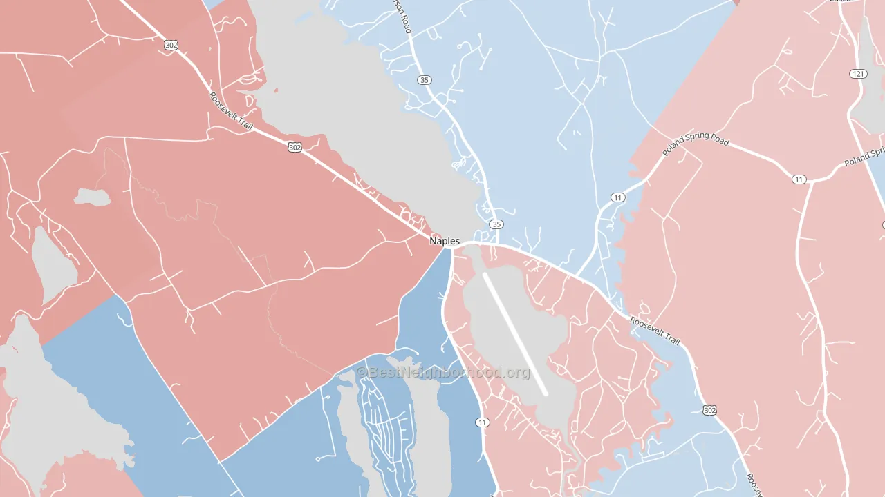 Naples, ME block-group political-lean map