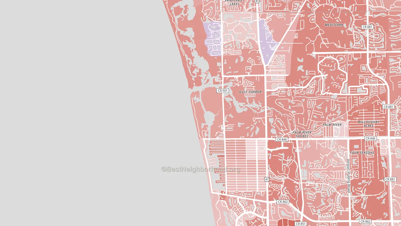 Naples Park, FL block-group political-lean map